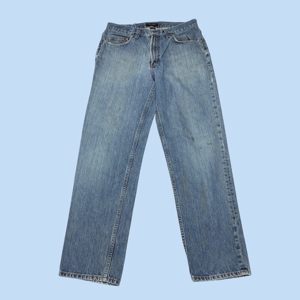 Banana Republic Mens Light Wash Straight Leg Cotton Jeans 33R Made in Canada